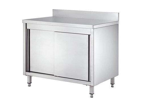 vaiotec EASYLINE 700 Arbeitsschrank, Schiebetren, mit Aufkantung, BTH 1800 x 700 x 850 mm