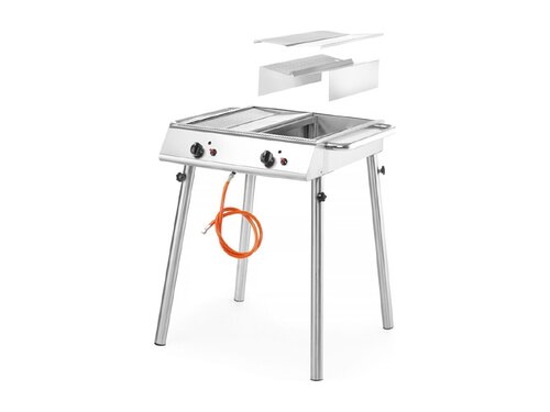 HENDI Xantos Grill, 2 Brenner, 9,5 kW, BTH 770 x 710 x 870 mm