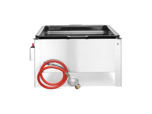 HENDI Bake-Master Maxi fr Flaschengas, Emaillierte Bratpfanne, Edelstahl, BTH 570 x 720 x 335 mm