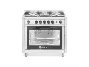 Hendi Gasherd, 5 Kochfelder 14,3 kW, Elektroofen GN 1/1...