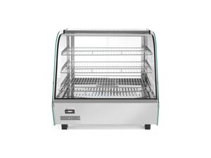 HENDI Warmhaltevitrine, 120 Liter, 2 Schiebetren, 3...