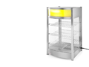 HENDI Warmhaltevitrine 97 Liter, Beleuchtete Werbebox,...