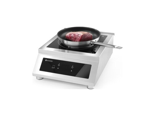 Hendi Induktionskocher 5000D, 5 kW, Fettfilter, 400 V, BTH 398 x 525 x 175 mm