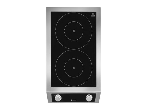 Hendi Induktionskocher 7000, 7 kW, 2 Kochfelder, 400 V, BTH 405 x 700 x 145 mm