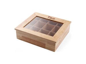 HENDI Teebox mit 12 Kammern, Sichtfenster aus Acryl