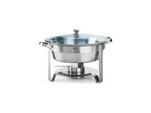 Hendi Chafing Dish mit Glasdeckel, rund, Inhalt 3,5...