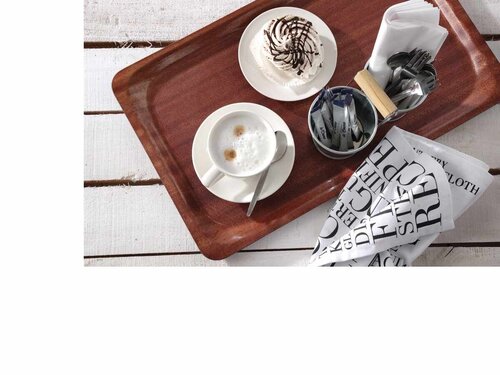 HENDI Serviertablett GN 1/1, rechteckig, Mahagoni, BTH 16 x 533 x 327 mm