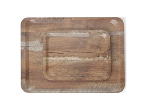 HENDI Serviertablett mit Holzoptik, BTH 16 x 340 x 234 mm