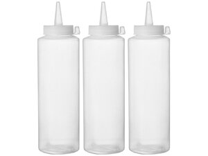 HENDI Spenderflaschen, 3er Set, 0,2 Liter, transparent