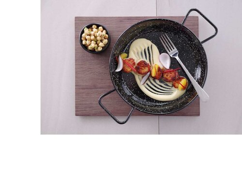 Hendi Paellapfanne mit 2 Griffen, Flachstahl emailliert,  200 mm, Hhe 36 mm