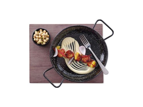 Hendi Paellapfanne mit 2 Griffen, Flachstahl emailliert,  240 mm, Hhe 40 mm