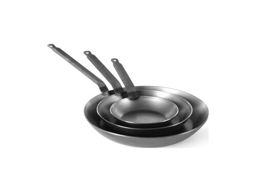Hendi Bratpfanne aus Carbonstahl, hohe Hitzebestndigkeit,  240 mm, Hhe 45 mm