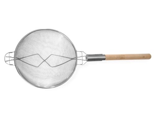 Hendi Sieb mit Holzgriff, doppelmaschig,  305 mm, Hhe 150 mm