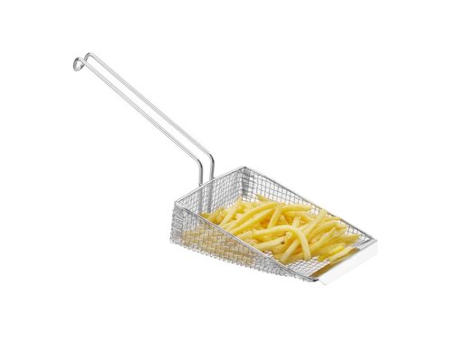 Hendi Frittierschaufel doppelmaschig, aus Edelstahl, 225 mm Drahtgriff