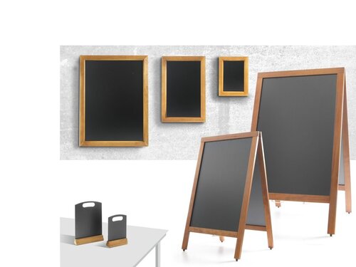 HENDI Wandkreidetafel mit Holzrahmen, Schwarz