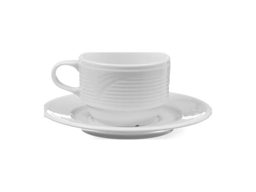 HENDI Kaffeetasse, mit Unterteller, 0,17 Liter, mit...