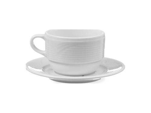 HENDI Cappuccino-Tasse Saturn, weies Hotelporzellan,...