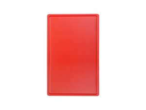 Hendi Schneidbrett mit Rille, HACCP-konform, Rot, GN 1/1