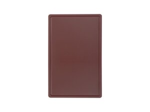 Hendi Schneidbrett mit Rille, HACCP-konform, Braun, GN 1/1
