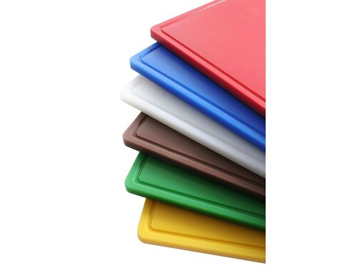 Hendi Schneidbrett mit Rille, HACCP-konform, Braun, GN 1/2