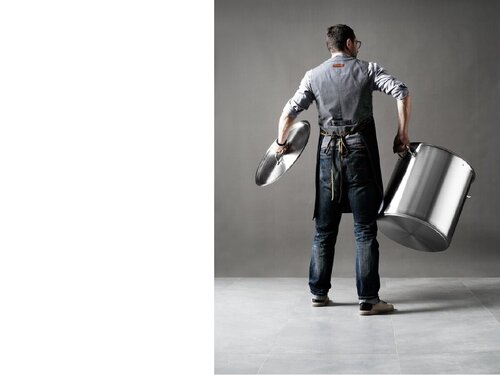 Hendi Schmortopf mit Deckel, aus Edelstahl, 98 Liter, � 500 mm, H�he 500 mm