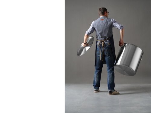 Hendi Schmortopf mit Deckel, aus Edelstahl, 98 Liter, � 500 mm, H�he 500 mm