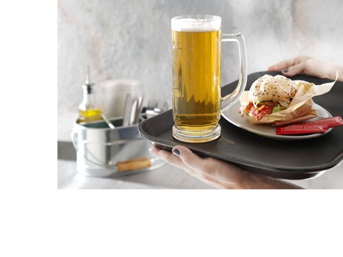 HENDI Serviertablett, GN 1/1, rechteckig, Granitfarben,...