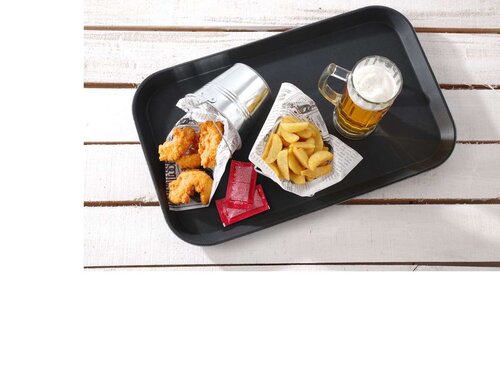 HENDI Serviertablett, GN 1/1, rechteckig, Granitfarben, BTH 27 x 526 x 330 mm