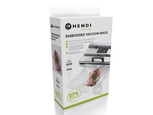 Hendi Vakuum-Kochbeutel, gepr�gt, 250 x 350 mm, 2-lagig, 100 St�ck
