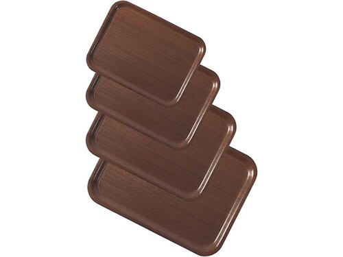 Tablett aus laminiertem Schichtstoff, mit rutschhemmender Oberfl�che, Farbe Mahagoni, BTH 500 x 360 x 0 mm