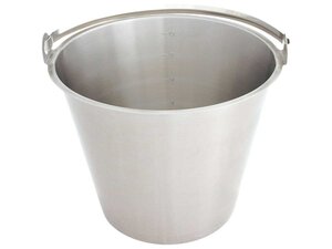 Edelstahleimer, ohne Bodenreifen, mit Maeinteilung, 12...