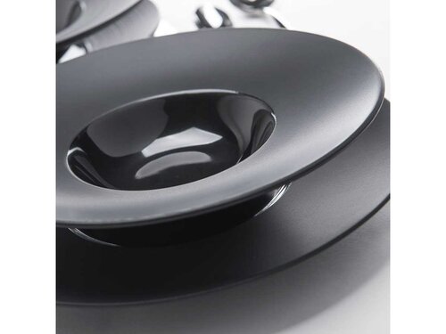 Serie Gourmet Kontrast Teller flach mit breiter Fahne Ø 260 mm, schwarz, BTH 0 x 0 x 25 mm