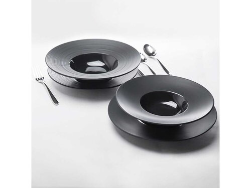 Serie Gourmet Kontrast Teller tief mit breiter Fahne � 230 mm, schwarz, BTH 0 x 0 x 55 mm