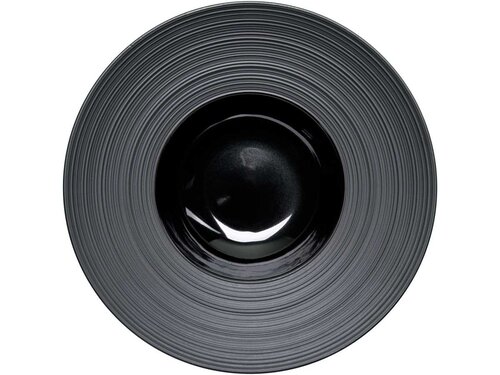 Serie Gourmet Kontrast Teller tief mit breiter, strukturierter Fahne  300 mm, schwarz, BTH 0 x 0 x 70 mm