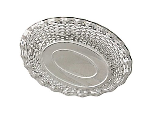 Brot- und Obstkorb oval, Edelstahl, 300 x 240 x 50 mm...