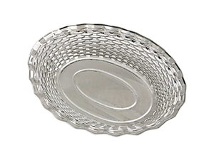 Brot- und Obstkorb oval, Edelstahl, 300 x 240 x 50 mm...
