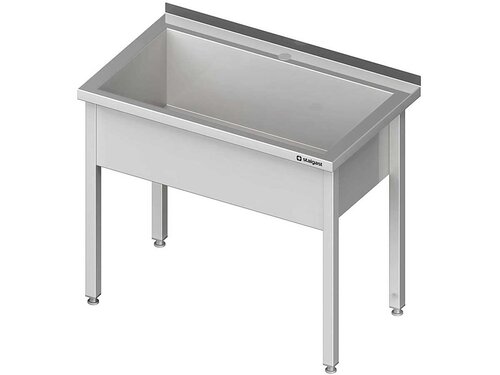 Topfsp�le Edelstahl, 1 Becken, Beckenh�he 300 mm, verschwei�t, BTH 600 x 600 x 850 mm