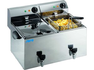 Saro Fritteuse PROFRI 88 V, Edelstahl, Ablasshahn, 2x 8...