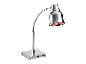 Saro Warmhaltelampe, verchromter Lampenschirm, Infrarot-Lampe, BTH 220 x 220 x 650 mm