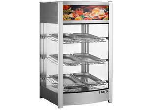 Saro Hei�e Theke FINN, Edelstahl, 3 Roste, beleuchtetes...