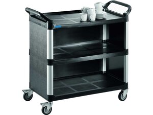 Saro Transportwagen ZOKA 2, Kunststoff, 3 Borde, 4 Leichtlaufr�der, BTH 1020 x 500 x 960 mm