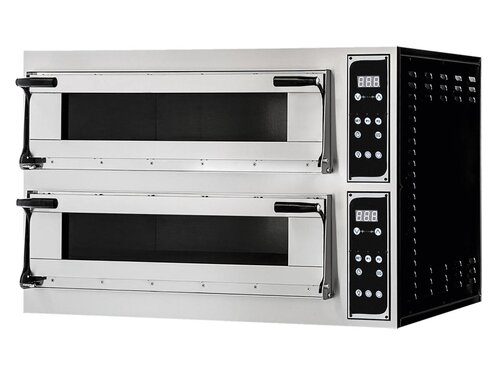 Prismafood Pizzaofen Virtuoso44 Digital, 2 Backkammern, Vollschamottstein, 8 Pizzen �35 cm, 13,8 kW, BTH 1100 x 1074 x 745 mm