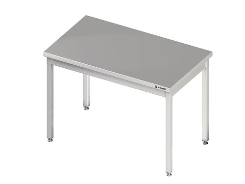 Arbeitstisch PROFI Edelstahl ohne Aufkantung, BTH 600 x 600 x 850 mm, fest verschwei�t