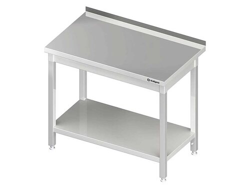 Arbeitstisch PROFI Edelstahl mit Grundboden mit Aufkantung 1700x600x850 mm verschwei�t