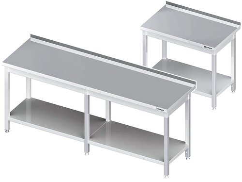 Arbeitstisch PROFI Edelstahl mit Grundboden mit Aufkantung 2000x700x850 mm verschwei�t