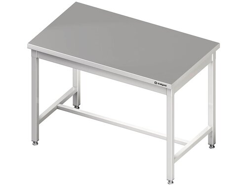 Zentralarbeitstisch PROFI Edelstahl mit mittiger Strebe ohne Aufkantung 2800x700x850 mm verschwei�t