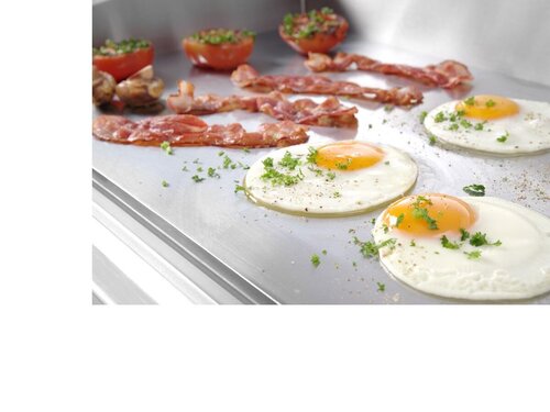 Hendi Grillplatte Elektro Blue Line Edelstahl 230V 2,4kW, glatte Grillflche, Auftischgert