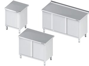 Arbeitsschrank PROFI Edelstahl mit 2 Flgeltren,...