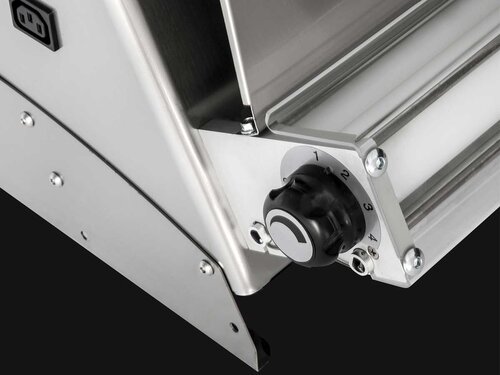 Prismafood Teigausroller Prisma500 RP, Start-Stopp-Funktion, fr eckige Pizzateige bis 500 mm, regelbare Teigstrke, BTH 655 x 435 x 715 mm