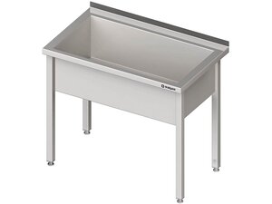 Topfsp�le PROFI, 1 Becken, 300 mm Beckenh�he, mit Aufkantung, verschwei�t, BTH 1000 x 600 x 850 mm